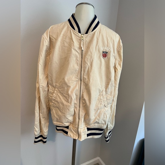 Schott jacket Collegiate military bomber army khaki denim factory mens medium M - Picture 1 of 8